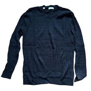 Men’s black cable knit light weight sweater, by Selected Homme. XXL. Never worn.